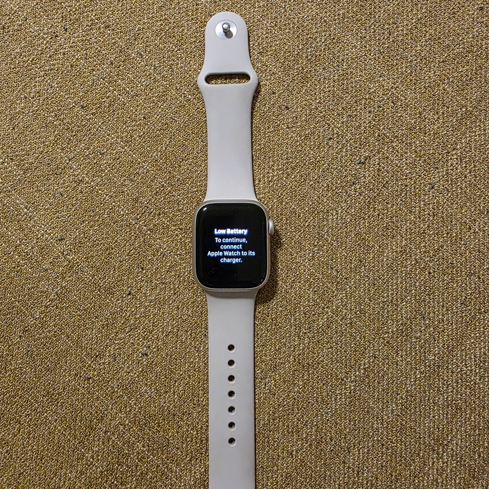 Apple Silver Smartwatch with Minimalist Design and Sport Band